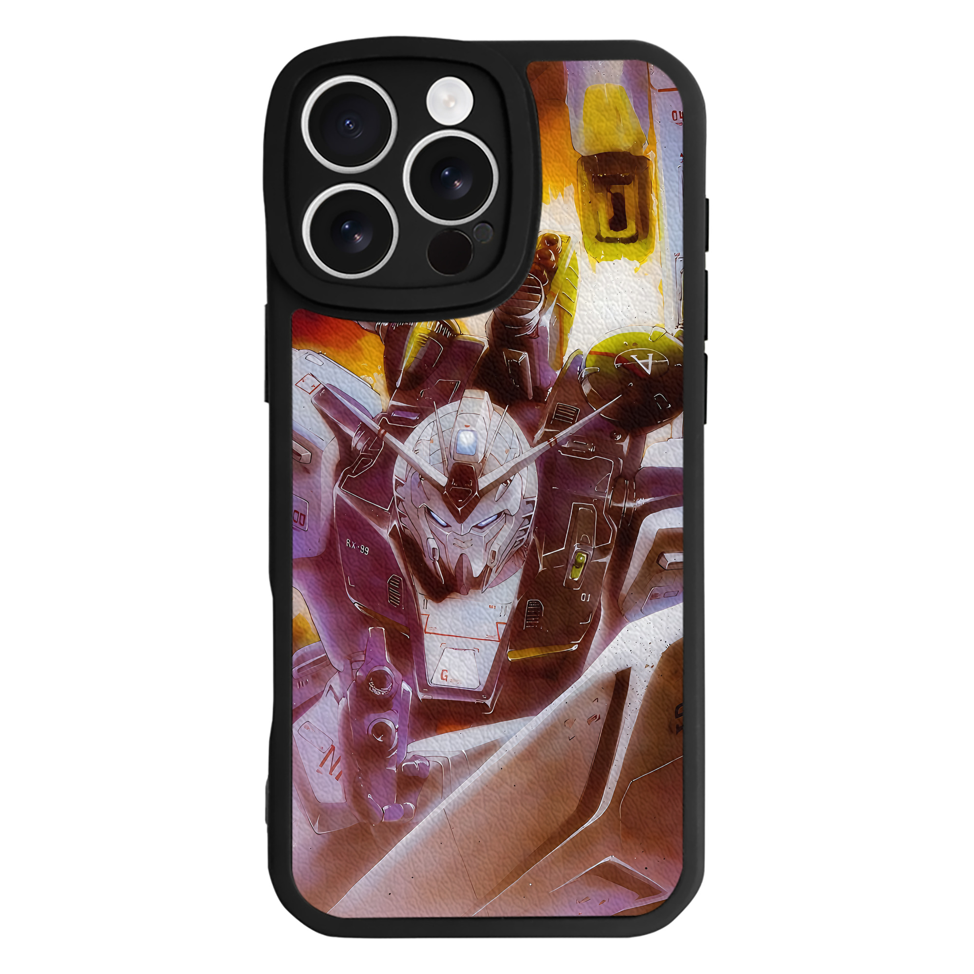 （画像用） 機動戦士ガンダム Mobile Suit Gundam 【iPhone 16シリーズ対応】シリコンスマホケース（レザー調） 材質：シリコン